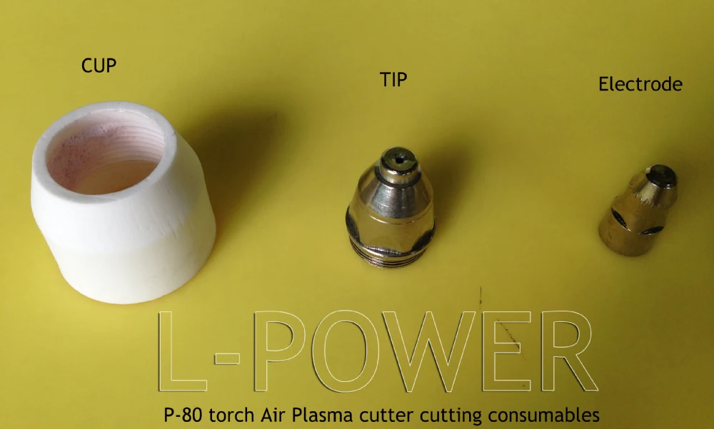 Plasma cutter accesories 120 pcs P80 torch consumables cutting electrode/tips suitable 80A plasma cutting gun