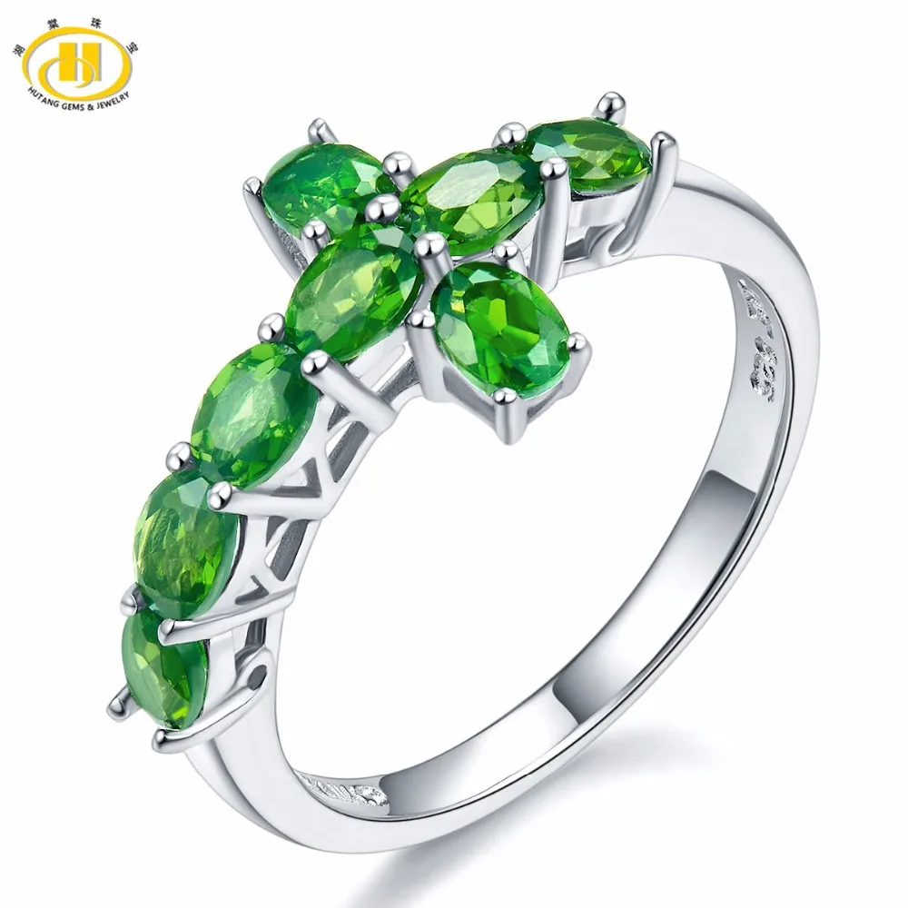 Natural Chrome Diopside Classic Rings Solid 925 Sterling Silver 1.49 Carats Vivid Green Gemstone Gift Fine Jewelry for Women Natural Chrome Diopside Classic Rings Solid 925 Sterling Silver 1.49 Carats Vivid Green Gemstone Gift Fine Jewelry for Women