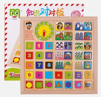 

Fly AC Toddler Learning Wooden Digital pairing Shape Pattern Color Cognitive and Matching Board Toy (Digital Puzzle Board)