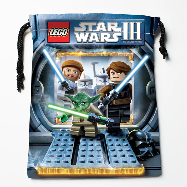 Custom lego Storage Bag Printed receive bag Bright Satin Fabric Dust