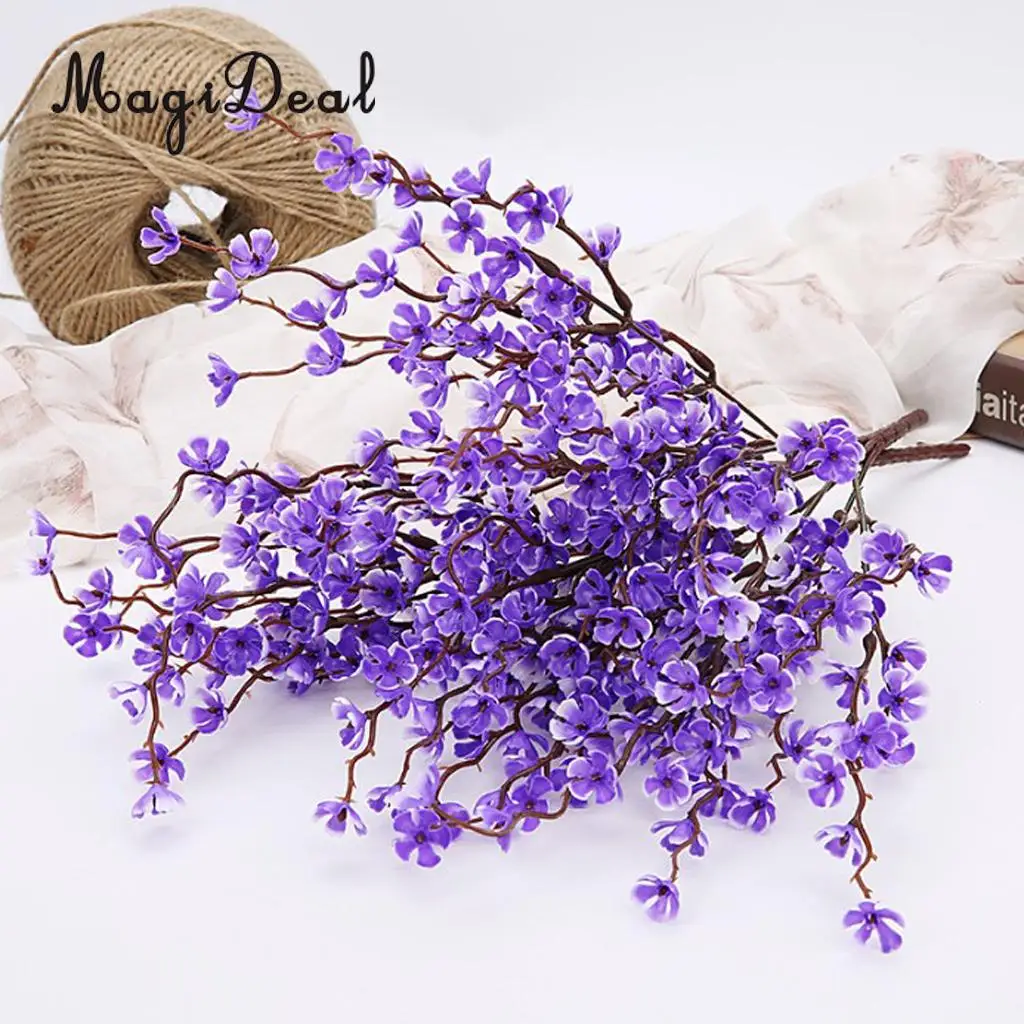 7 Forks Artificial Plum Blossom Branch Simulation Plastic Flower Branches Bouquets DIY Home Wedding Party Decor Art