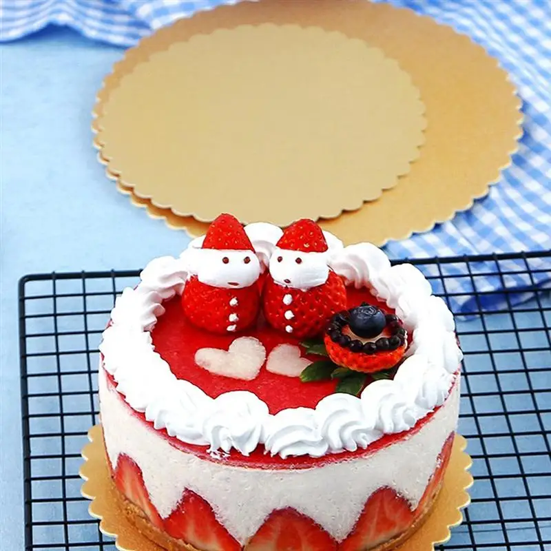 

3ps/Pack 12 Inches Corrugated Golden Paper Cake Boards Disposable Embossed Cake Circles Greaseproof Cake Liners Stand