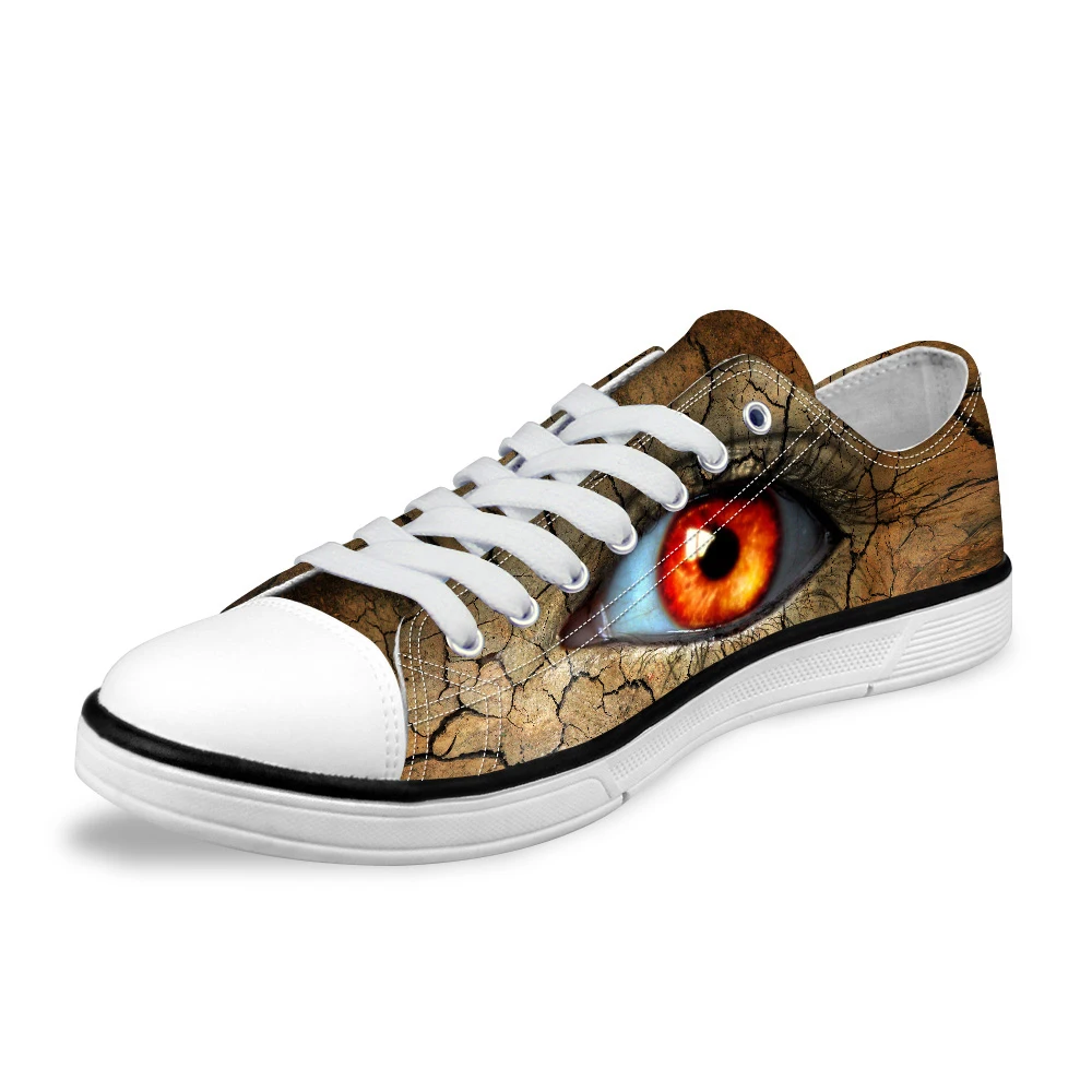 Customized 3D Big Eyes Print Casual Canvas Shoes Men Fashion Vulcanize