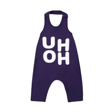 1-8Years новая одежда для малышей для мальчиков и девочек с надписью с лямкой на шее комбинезон без рукавов комбинезон Комбинезоны; сезон лето