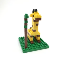 Animal Series Micro Bricks DIY Toys Set Giraffe Turtle Dog Nano Building Blocks Action Figures 3D Diamond Model