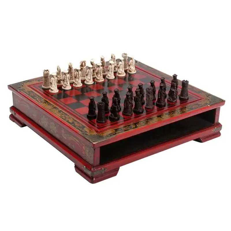 

1 Set Chessboard Antique Durable Wooden Chess Supplies Chess Set Chessboard for Children Kids Chess Lovers