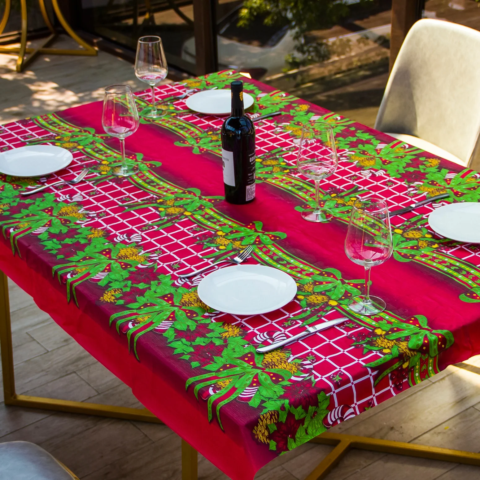 180x270cm Christmas High Quality Tablecloth Disposable Merry Christmas