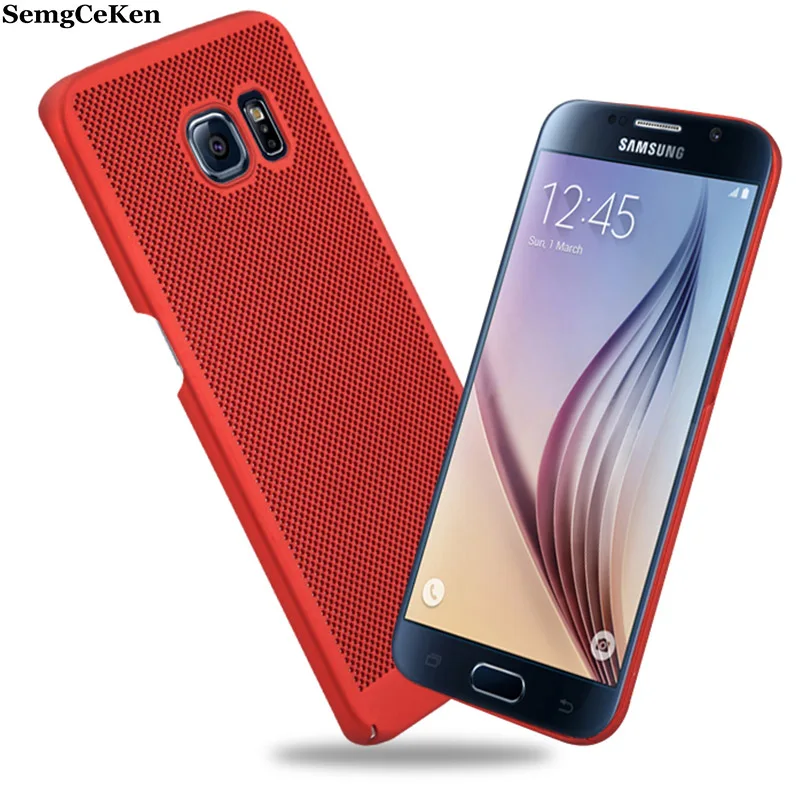 

SemgCeKen Cover Case For samsung galaxy s6 edge s7 edge s6edge s7edge s 6 7 Breathable heat Mesh Radiating Phone hard back coque