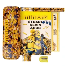 1 set children minions school Pencil Case for boys cartoon pencil box high quality school supplies stationery set kids gift