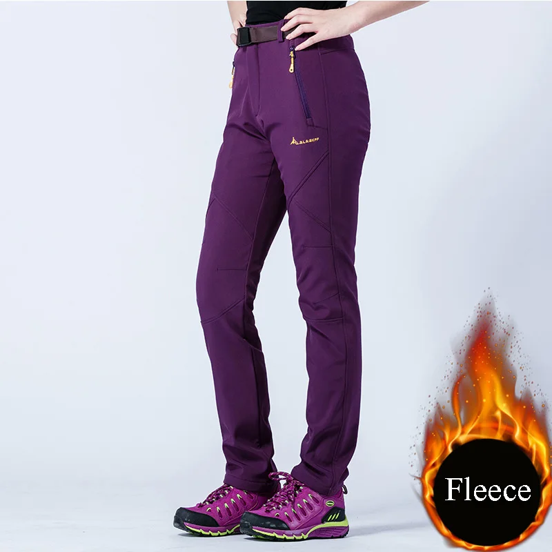 Unco Boror Softshell camping Pantalones de senderismo mujeres Invierno Caliente lana impermeable Pantalones Trekking al aire libre esquí deporte Pantalones, aw134