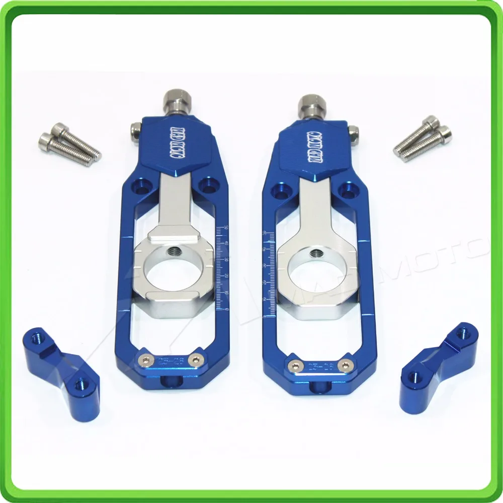 Aluminum motorcycle Chain Tensioner Adjuster fit for YAMAHA R1 YZF R1 2015 2016 2017 YZF-R1 15 16 17 Blue & Silver (10)