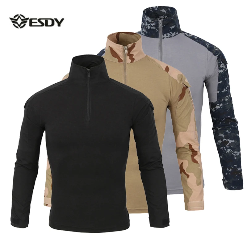 

Men Fishing Clothing Tactical Shirt CS Shooting Camouflage Combat Outdoor Quick Dry Hiking Training Camping Hunting Clothes