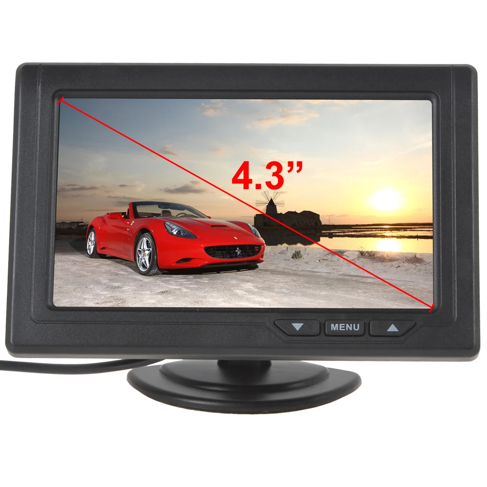 4.3 Inch Car Monitor 480 x 272 Digital Color TFT LCD 2 Channel Video