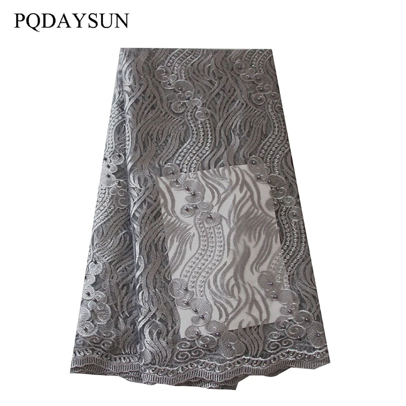 

2017 Latest Black African French Lace Fabric High Quality African Tulle Lace with Guipure Lace Fabric For Nigerian Wedding