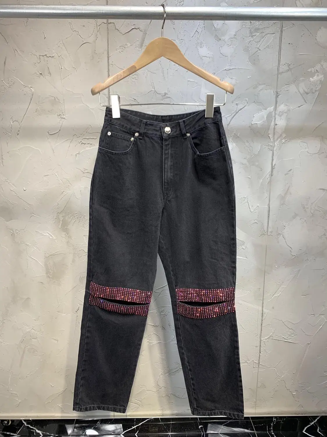 

2019 autumn new women hollow dimaonds jeans casual pants ddxgz2