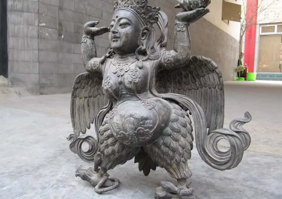 

Tibet Folk Fane 100% pure bronze Tantrism Garuda Bird VaJra Buddha Statue