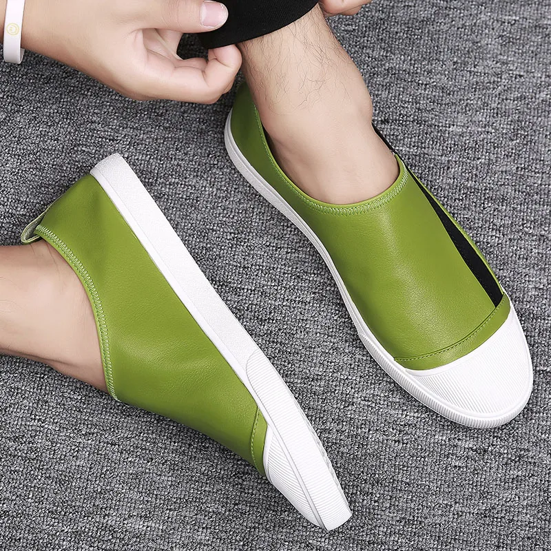 Deslizamento white Moda De Sapatos Para verde Out preto Homens Confortável Casuais Da Mocassins Black Respirável Out Escritório Couro Condução Out Em Hollow green branco Verão 5v1nxq6dn0