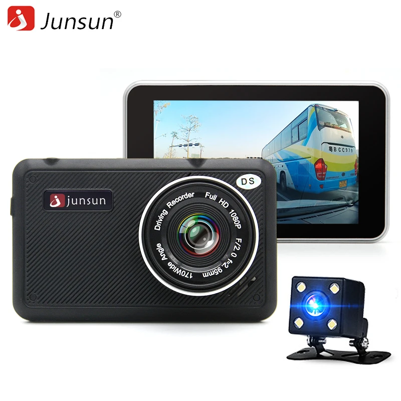 Junsun 4.0 &quotIPS Автомобильный видеорегистратор с двумя объективами Камера FHD 1080 P