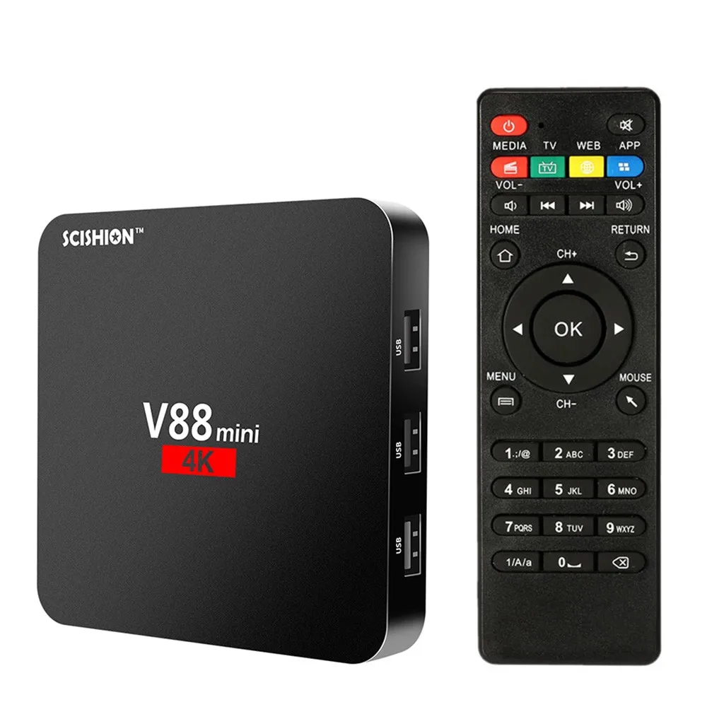 SCISHION V88 mini Smart TV Box 4 Core Android 6.0 Set top Box 1GB 8GB ...
