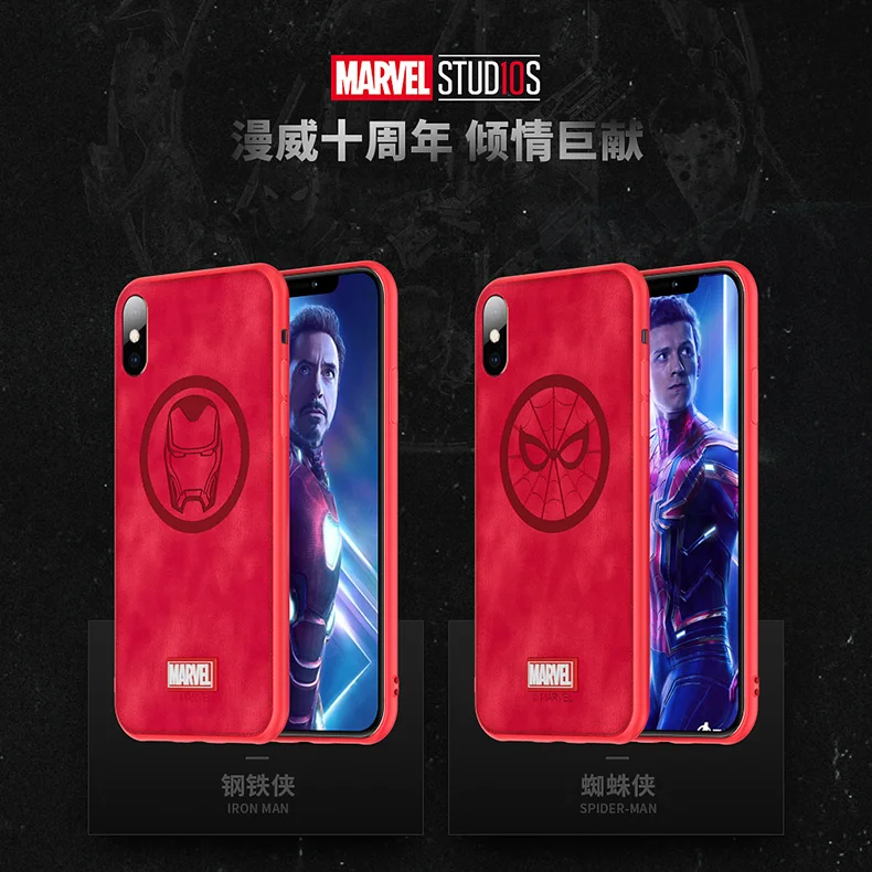 

Original case for iphone 7/8 7P/8P Captain America Mjolnir Spiderman IronMan Black panther Marvel Shockproof For iphone 8 7 Plus