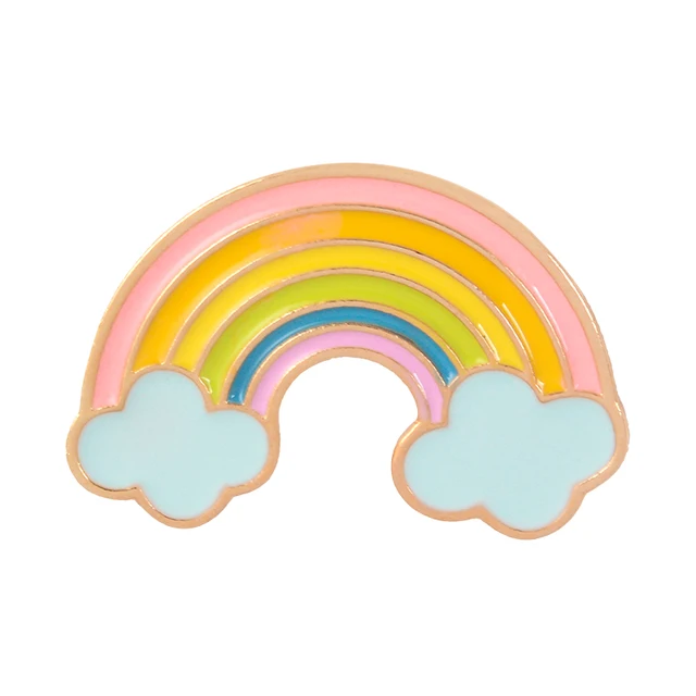 Lucu Kartun Pelangi Pin Lucu Meringis Bros Untuk Wanita Tersenyum Awan Enamel Pin Lencana Warna Warni Yang Indah Kerah Pin Perhiasan Bros Aliexpress