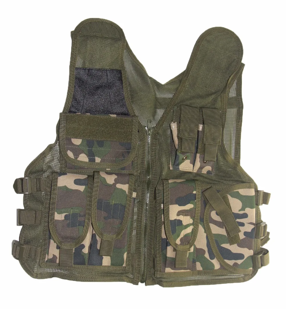 

Tactical Army Military Lightweight Mesh Vest Airsoft Outdoor Hunting Molle Quick Dry Fishing Jacket Clothing Vest W/ Gun Holster