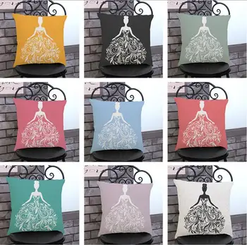 

Creative European pattern wedding reflection printed linen cushion Cushion cover sofa bed car Dec printed brief covers FG097