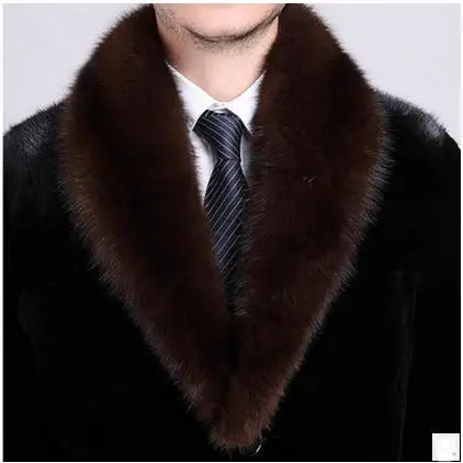 Casaco Masculino, большой размер, Мужская теплая зимняя куртка с воротником из искусственного кроличьего меха, пальто из искусственного меха, деловая верхняя одежда из искусственного меха K390