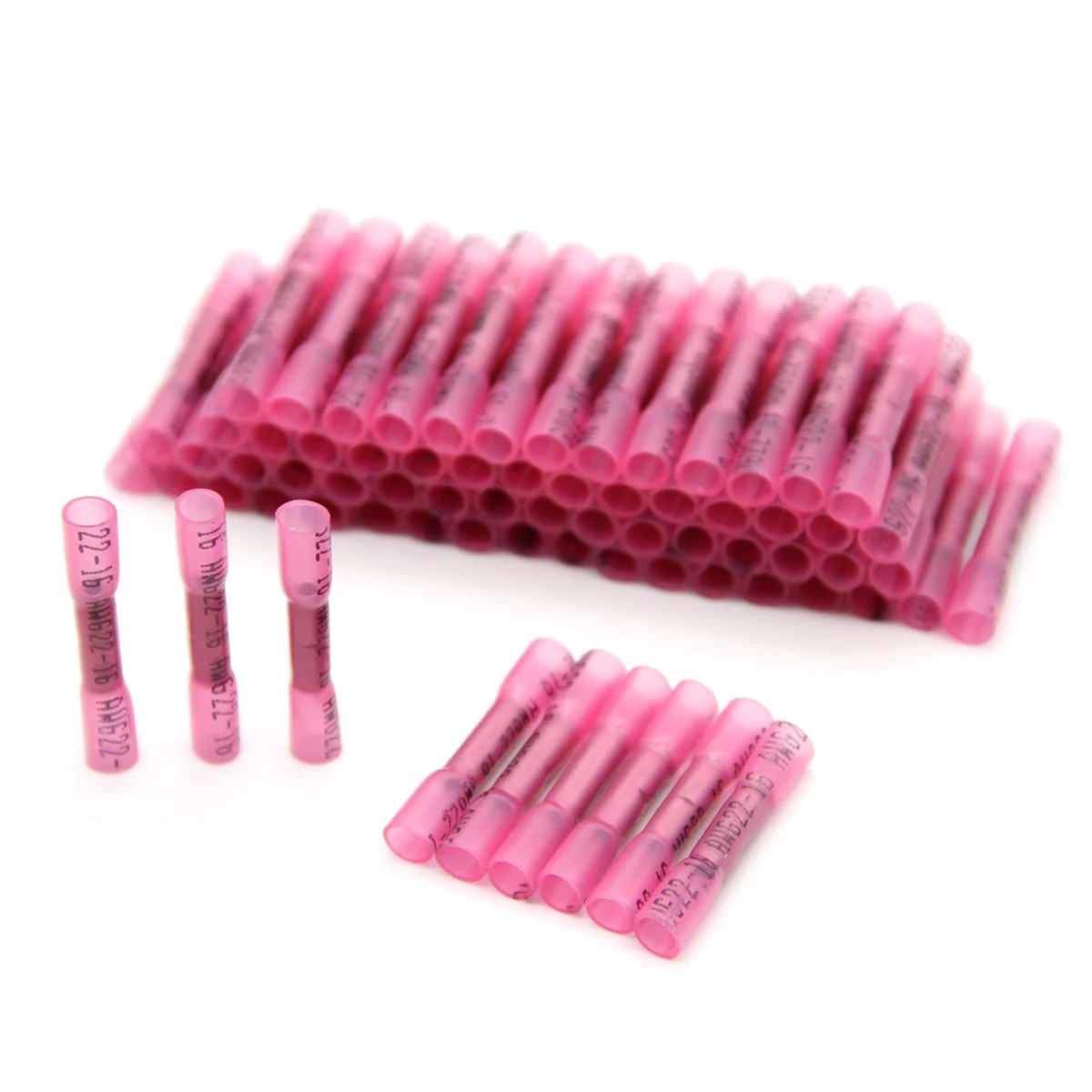 

200/100/50/25/20/10Pcs Wire Butt Insulated SolderConnectors Heat Shrink Waterproof Splice Crimp Terminals Red Kit