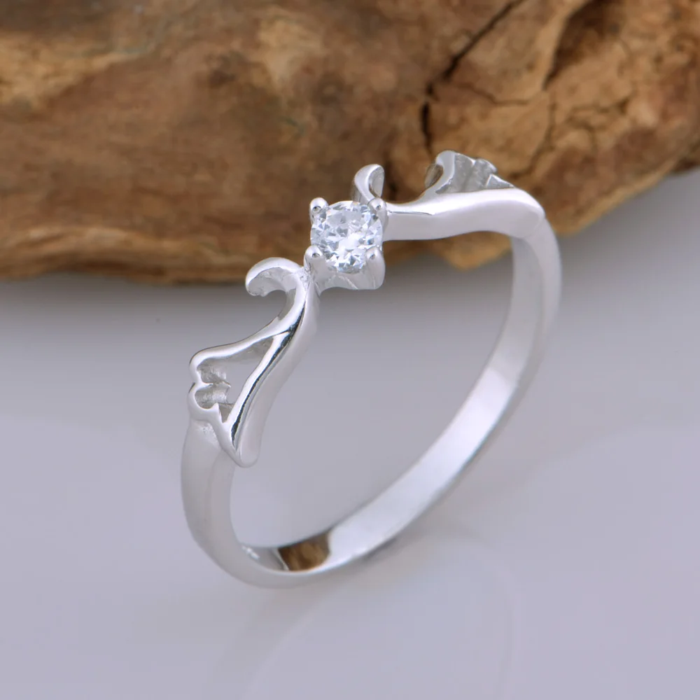 Парные кольца с крыльями ангела Красивые Романтические свадебные фианитом для