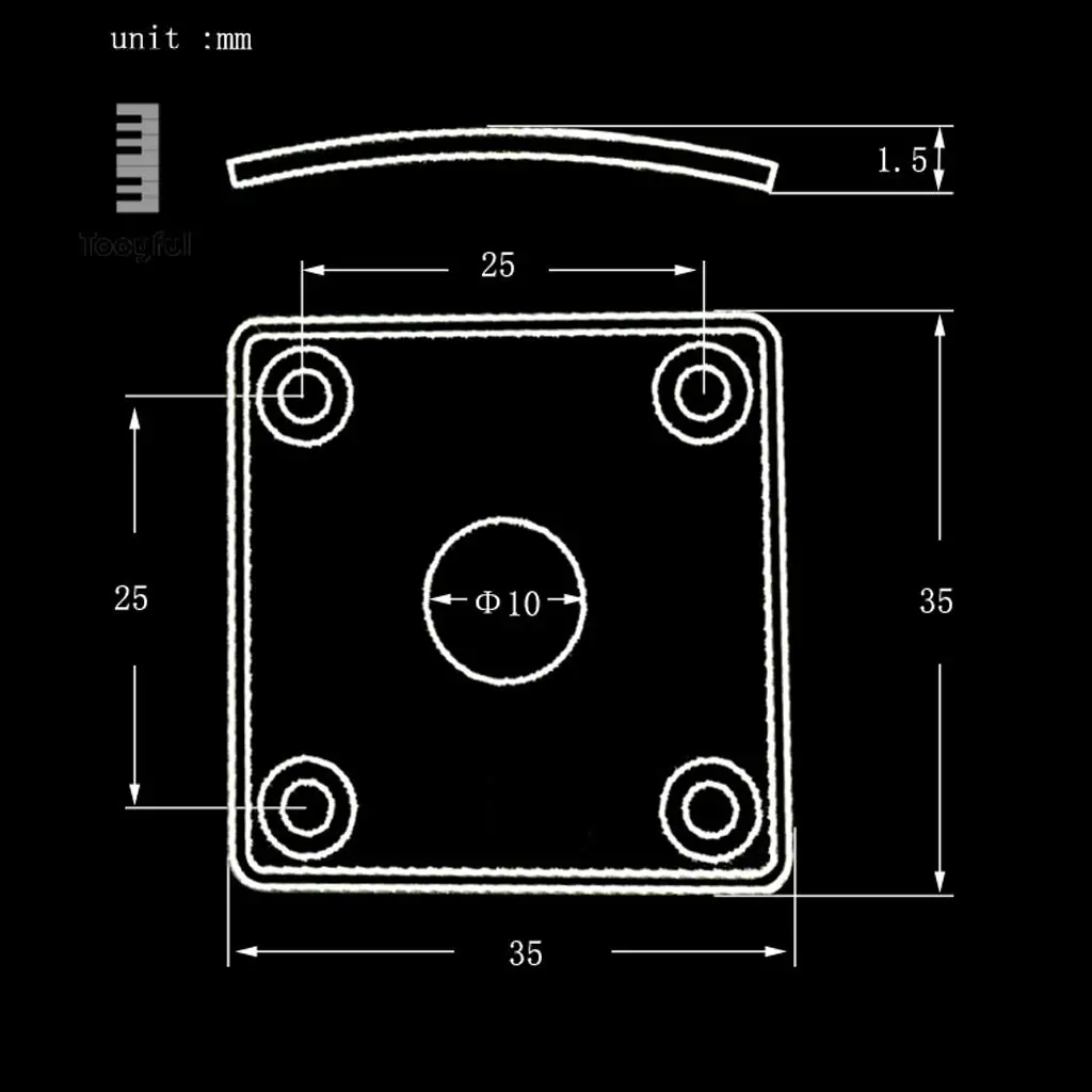Tooyful 35x35 мм металлический квадратный гитарный разъем пластины Крышка для LP электрогитары аксессуары