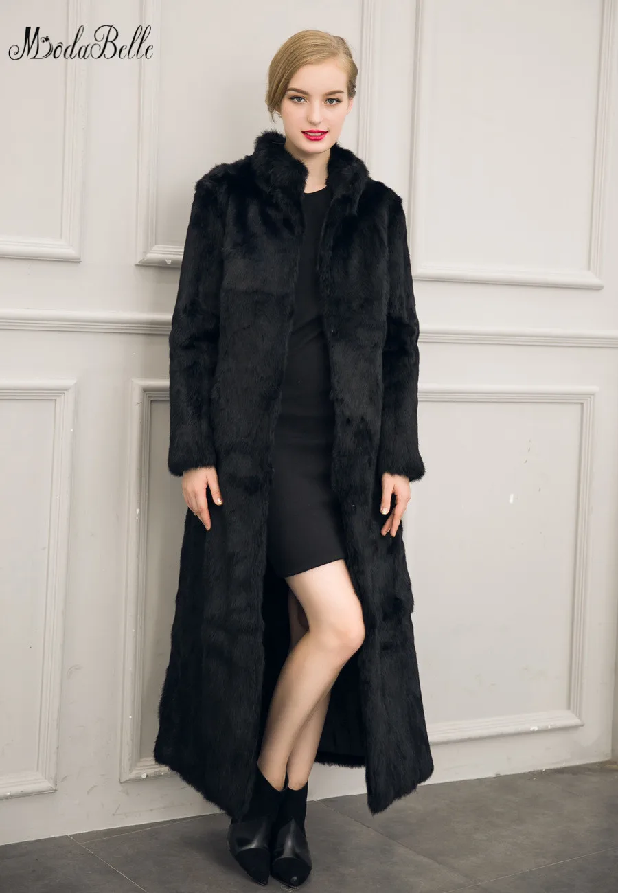 Modabelle длинная белая меховая шаль черное Болеро Fourrure Mariage накидка платье элегантное вечернее болеро с длинным рукавом Fourrure - Цвет: Черный