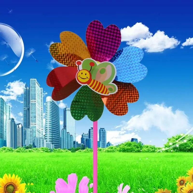 4 шт. блесток ветряная мельница красочные детские игрушки блеск Glow Сад украшения дома ветер Spinner