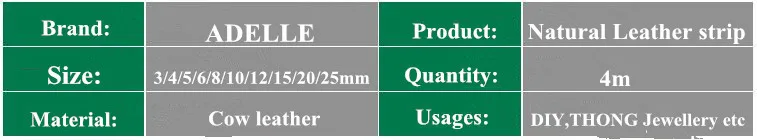 Натуральный из натуральной кожи проволока/строка/лента/3/4/5/6/8/10/12/15/20/25 мм ювелирный браслет для животных и формирующая листы для кровли 4 м