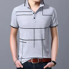 Новая модная брендовая рубашка поло мужская клетчатая летняя приталенная хлопковая рубашка с коротким рукавом для мальчиков повседневная мужская одежда
