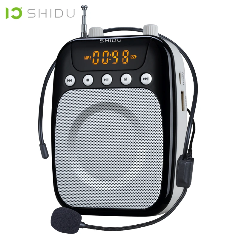 

SHIDU UHF Mini Audio Speaker FM Stereo Radio Wireless Portable Voice Amplifier For Teacher Tourrist Guide Yoga Instructors S358