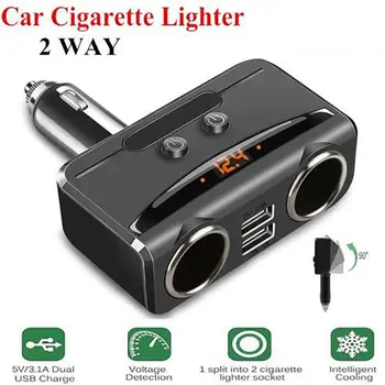 

12V Car Cigarette Lighter Splitter Adapter 2 Way Double Plug Socket Charger Splitter USB Auto Products Car Accessories