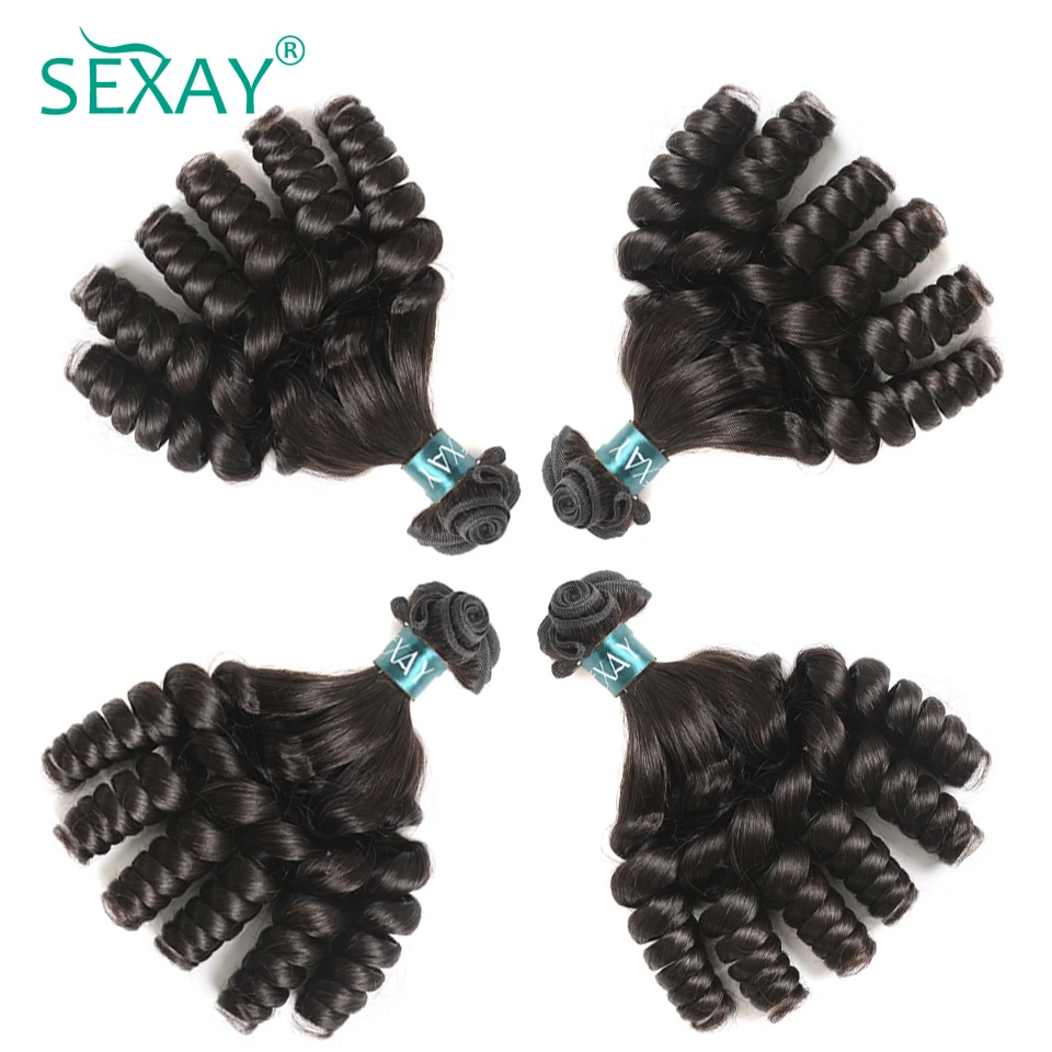 Sexay бразильский Надувной вьющиеся волосы пучки человеческих волос Weave 4 Связки один пакет волос можно покрасить и выпрямился