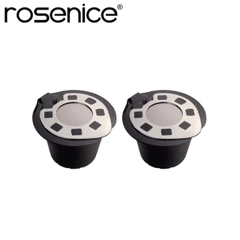 2Pcs Reusable Coffee Filters Capsules with Stainless Steel Lids Refillable Coffee Pods for Nespresso Machines