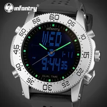 INFANTRY Men LED Sports Watches Luxury Brand Relogio Masculino Military Luminous Digital Wristwatches Rubber Strap Alarm Clock
