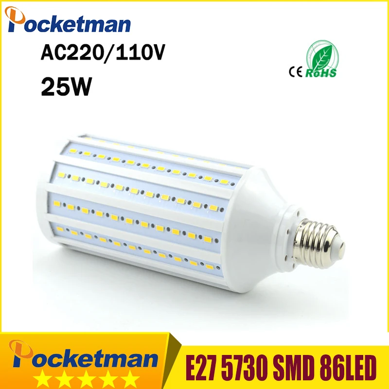 Super Power AC 220 V 240 V 25 W E27 86 LED lamps high Lumen 5730