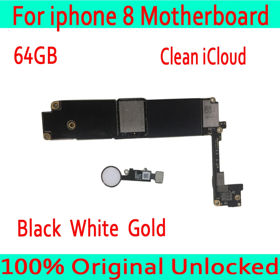 

Clean iCoud for iphone 8 4.7inch Motherboard with Touch ID,100% Original for iphone 8 unlocked Logic board 64GB,Good Tested