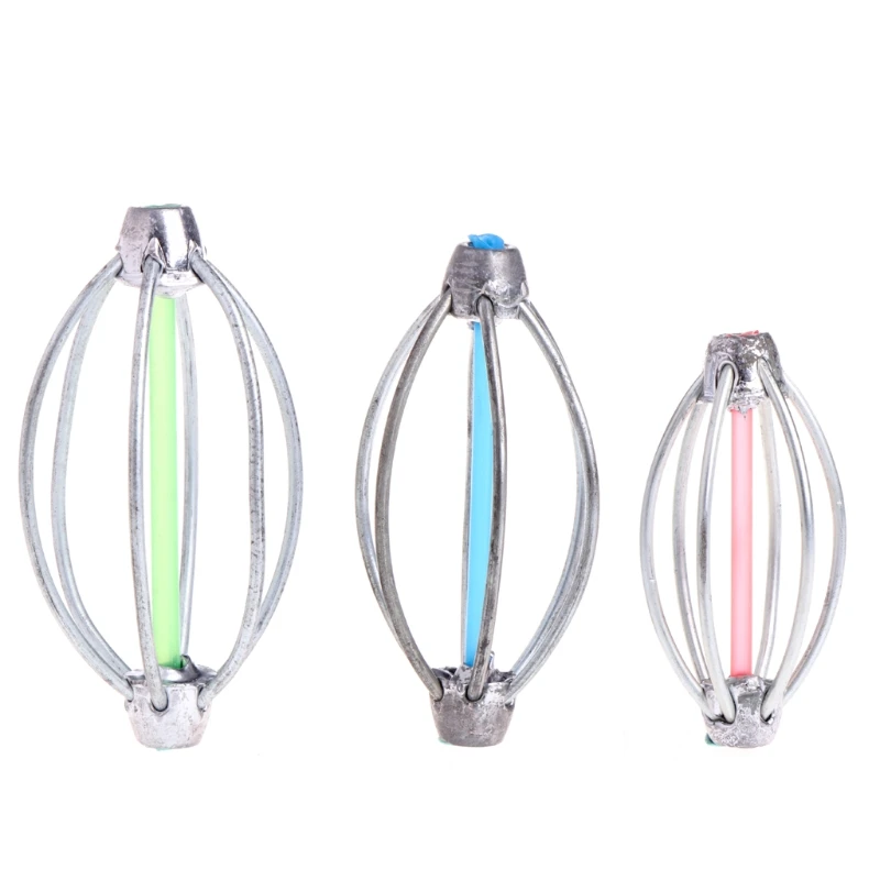 

6 Wire Inline Method Carp Fishing Feeder With Lead Sinker Bait Hold 5cm 6cm 7cm
