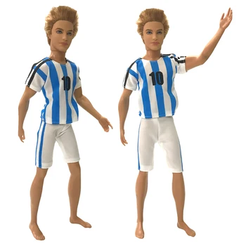 

NK Newest Prince Ken Doll Clothes Fashion Football Cub Sportswear Casual Outfit For Barbie Boy Male Ken Doll Best Gift