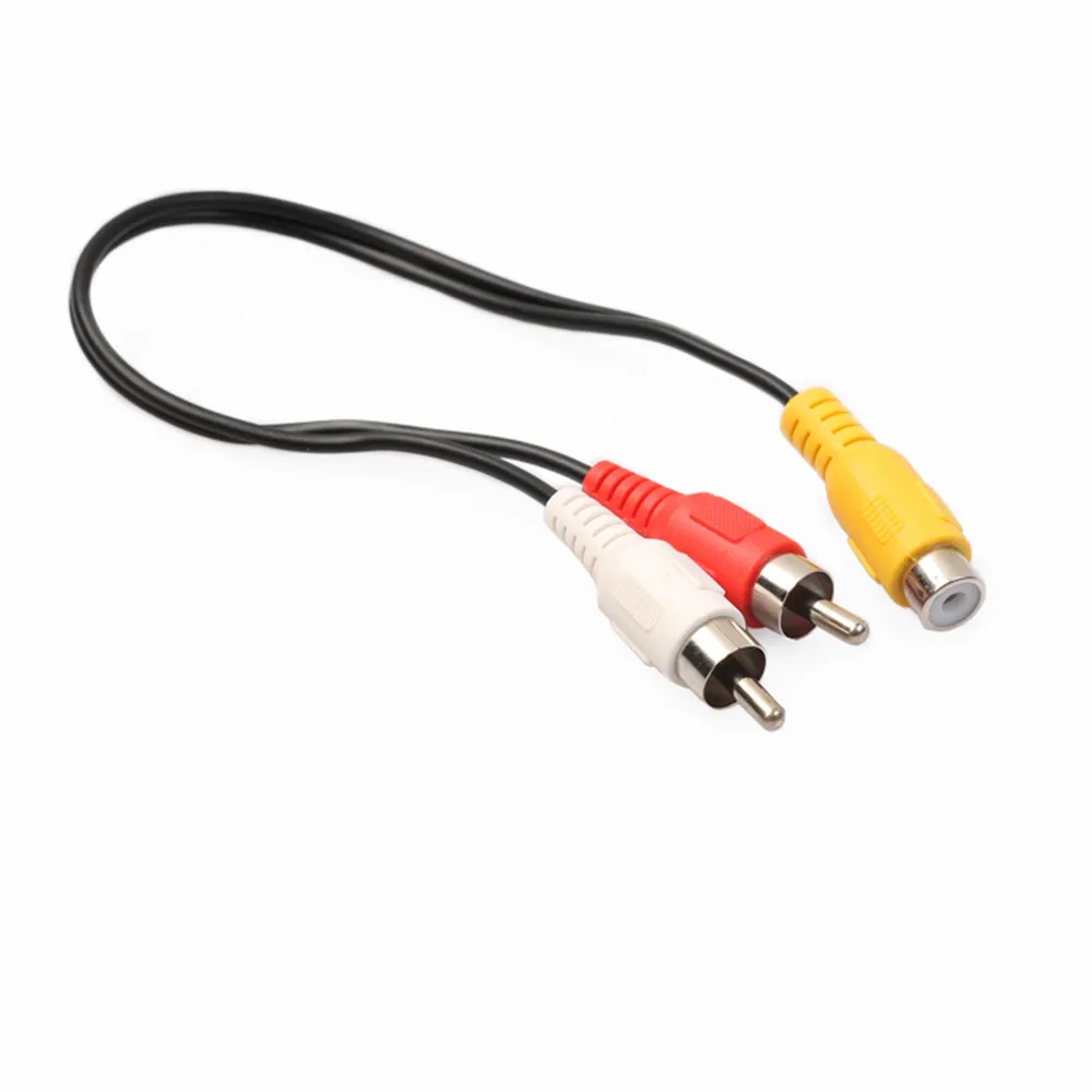 

High quality Adapter RCA Phono Y Splitter Cable 2 Male To Female Audio Lead Adapter Connector Drop Shipping l1027#2