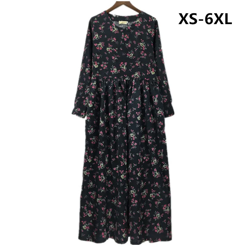 

2019 Spring Women Brand Dress Elegant Print long dress Plus size XS- 6XL Summer autumn dress vestido de festa big size dress