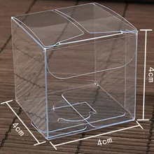 20 шт 4*4*4 см Прозрачное водонепроницаемое ПВХ упаковочные коробки маленькая пластиковая прозрачная коробка для хранения еды/ювелирных изделий/конфет/подарков/косметики
