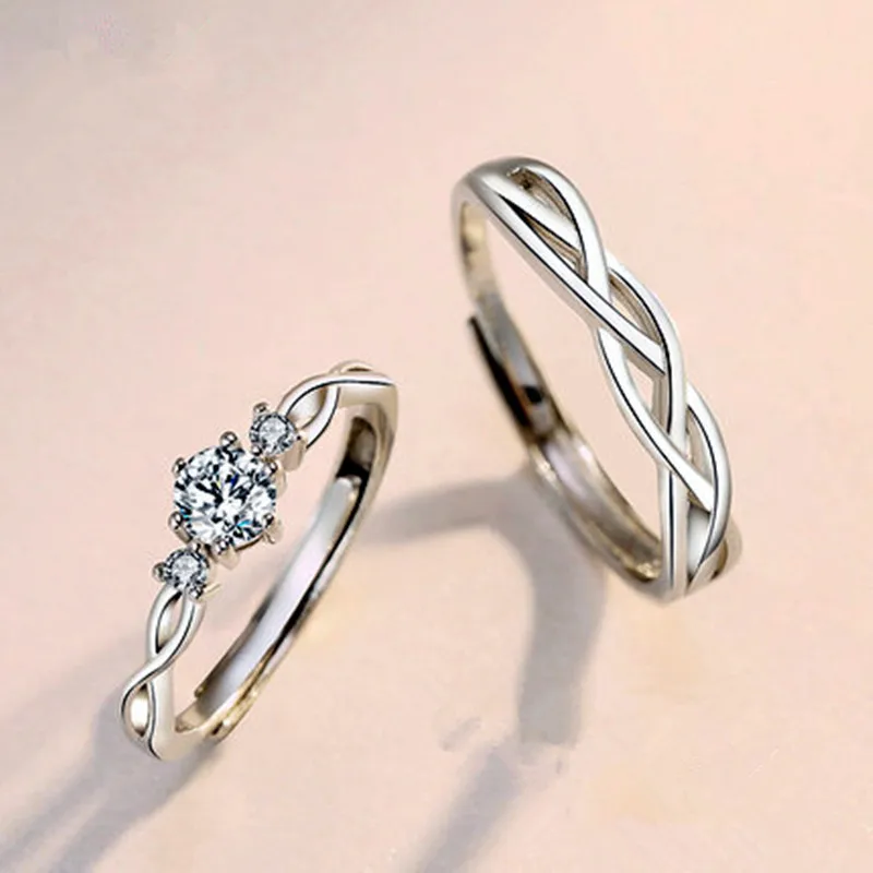 Кольцо с цирконием Forever Love модное тибетское серебряное кольцо для пар