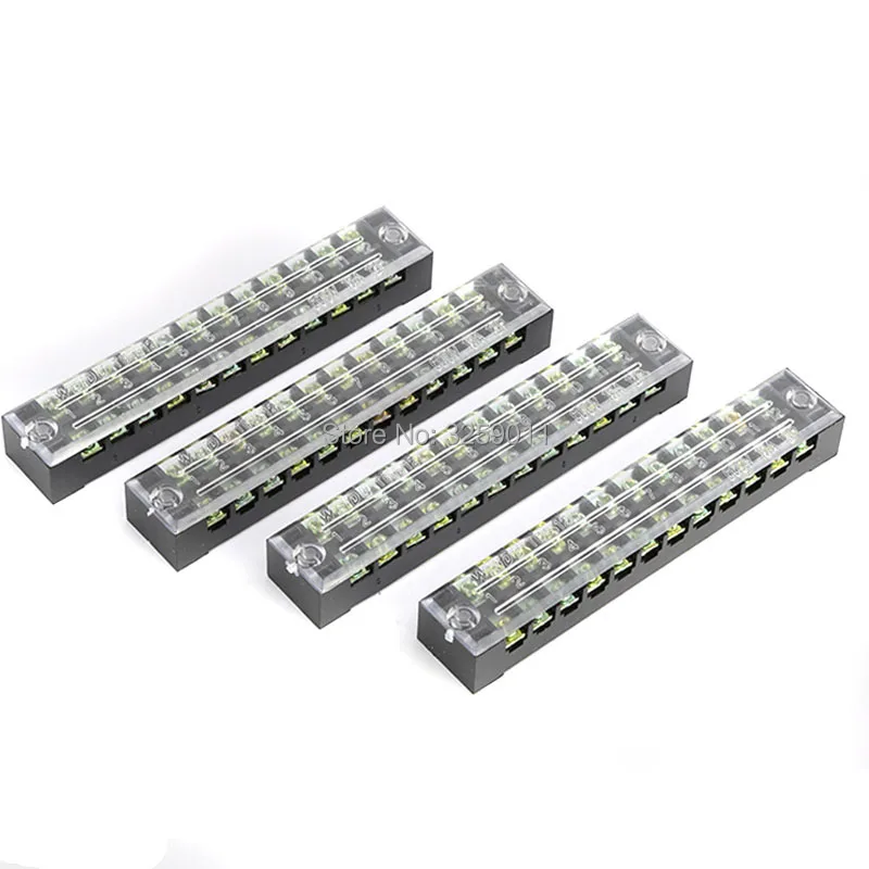 uxcell 6 Pcs 12 Positions Dual Rows 600V 15A Wire Barrier Block Terminal Strip TB-1512L