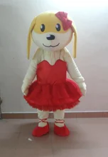 Free shipping in 100% – kind shooting female dog dressing a red ballet skirt mascot costume dog mascot for adults